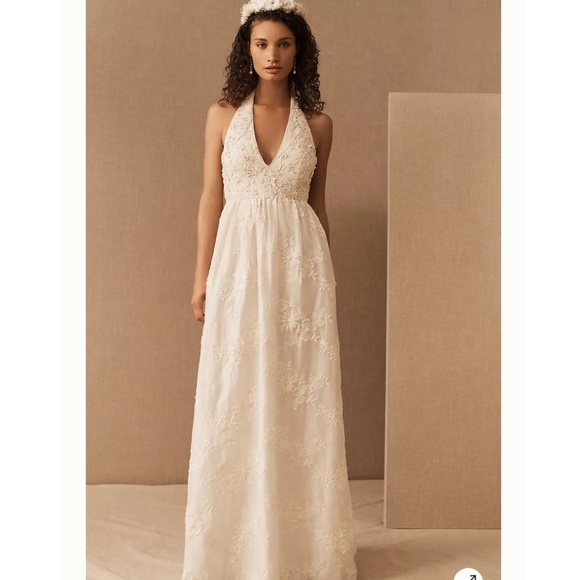 Off White Richly Embroidered Dress - Picture 1 of 4